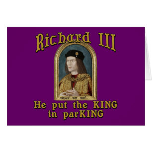 Cartão Richard III pôr o rei no tshirt do estacionamento