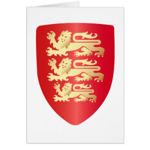 Cartão Richard o Escudo do Coração do Leão em vermelho+ou