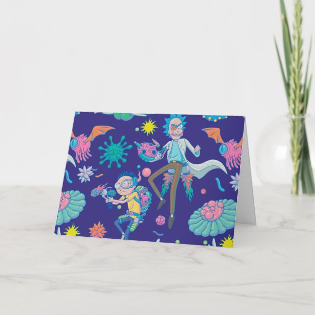 Cartão RICK AND MORTY™ | Among Infected Cells Pattern (Frente)