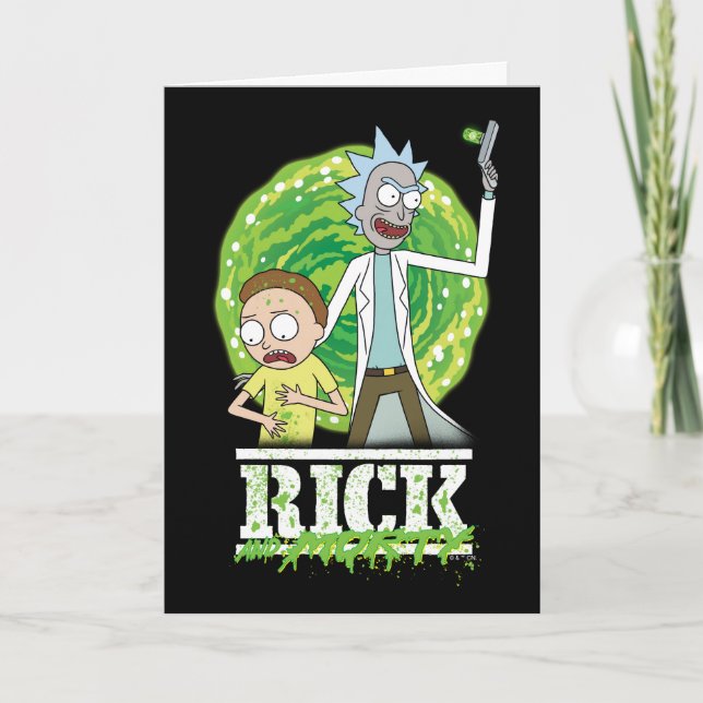 Cartão RICK E MORTY™ | Abertura Verde (Frente)