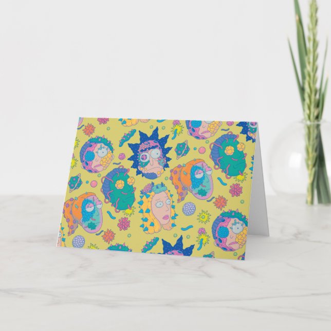 Cartão RICK E MORTY™| Padrão Familiar Infectado (Frente)