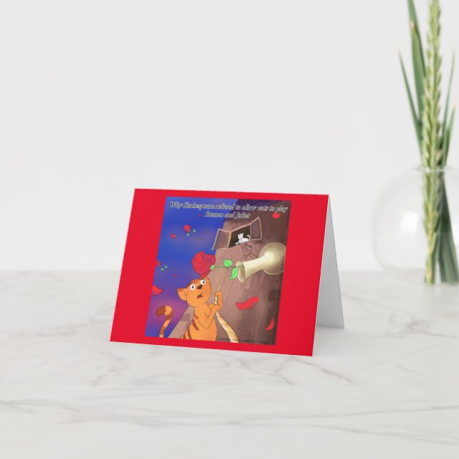 Cartão Rick London Engraçado Romeow e Juliet Cat (Frente)