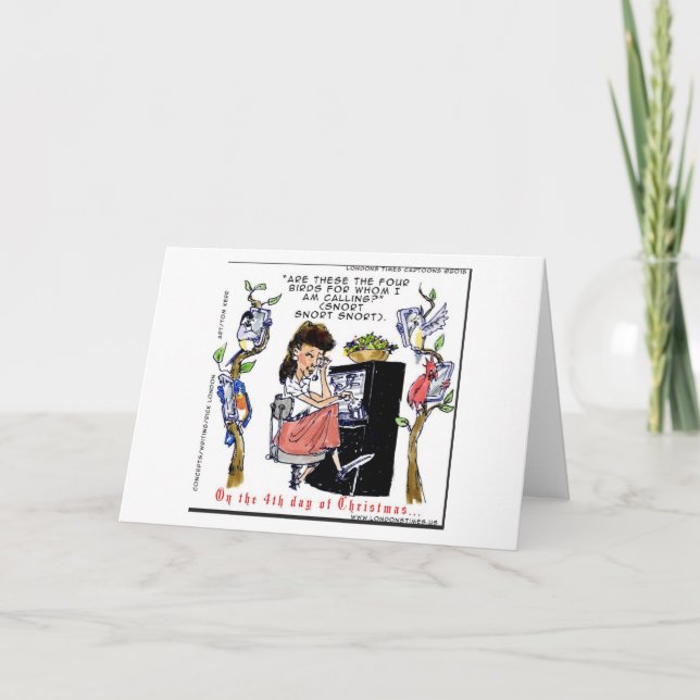 Cartão Rick London Ernestine Calling Birds Natal (Frente)