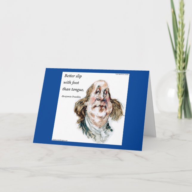 Cartão Rick London & Tom Kerr Benjamin Franklin & Quote (Frente)