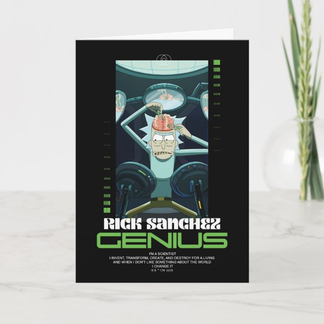 Cartão Rick Sanchez Genius Quote Gráfico (Frente)
