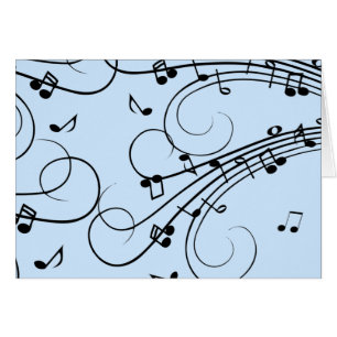 Cartão Rico Music Notes Blue