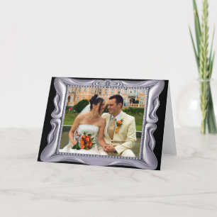 Cartão Rico Silver Frame Adicionar Foto Aqui