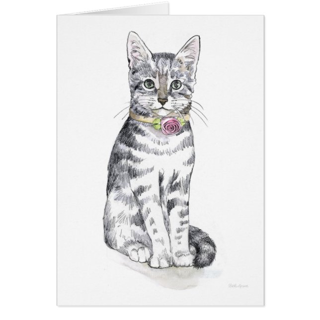 Cartão Rico Tabby Cat (Frente)