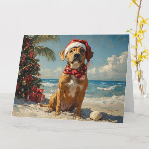Cartão Ridgeback Dog Christmas Vintage Beach