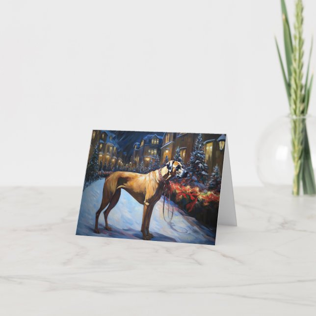 Cartão Ridgeback natalino Rhodesian (Frente)