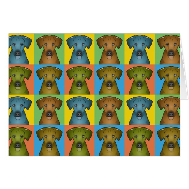 Cartão Ridgeback Ridgeback Dog Pop-Art (Frente Horizontal)
