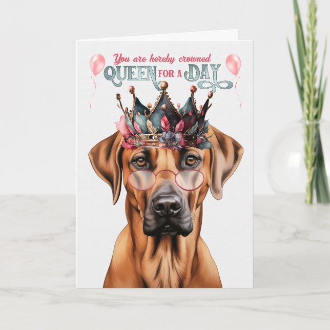 Cartão Ridgeback Ridgeback Dog Queen para um Aniversário  (Frente)