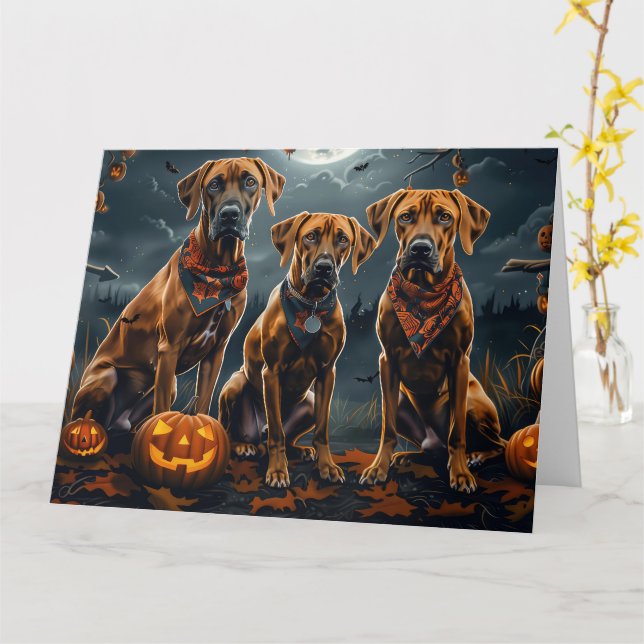 Cartão Ridgeback Ridgeback Halloween Spooky (Flor Amarela)