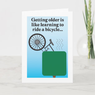 Cartão Riding a bike humorous birthday card