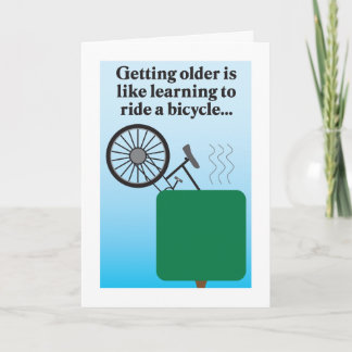 Cartão Riding a bike humorous birthday card