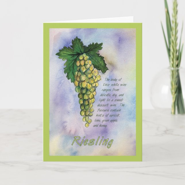 Cartão Riesling Wine Grape Greeting Card (Frente)