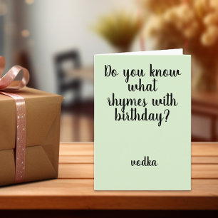 Cartão Rima com o Aniversário Vodka Engraçado Humor