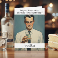 Rima com Vodka Retro Divertida de Aniversário