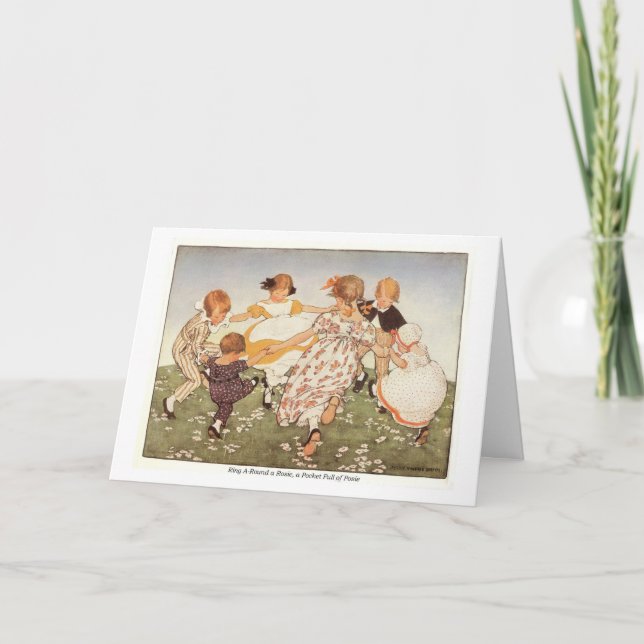 Cartão Ring A-Round a Rosie Nursery Rhyme Birthday Card (Frente)