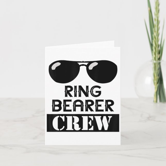 Cartão Ring Bearer Crew Ring Wedding Party Sungl Security (Frente)
