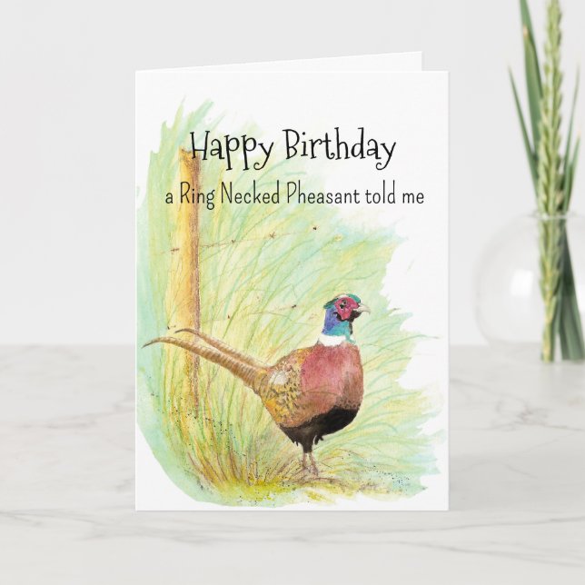 Cartão Ring Neck Pheasant Personality Birthday Fun Bird (Frente)