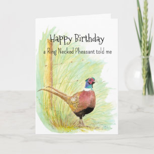 Cartão Ring Neck Pheasant Personality Birthday Fun Bird