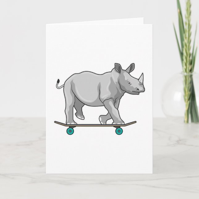 Cartão Rino como Patinador com skate (Frente)