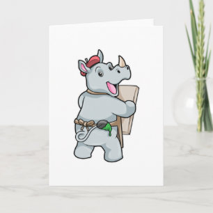 Cartão Rino em pintura com cores