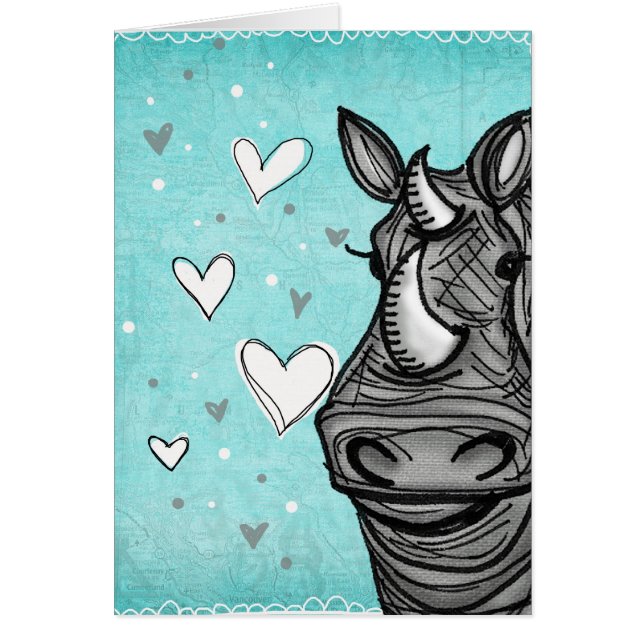 Cartão rinoceronte do amor (Frente)