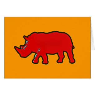 Cartão rinoceronte vermelho-africano