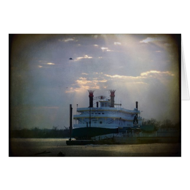 Cartão Rio Mississippi no inverno (Frente Horizontal)