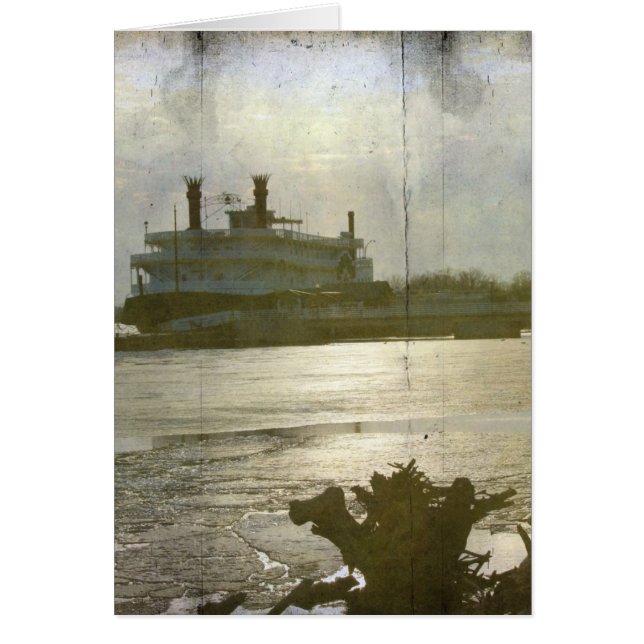 Cartão Rio Mississippi Winter Sunset Todas as Ocasiões (Frente)