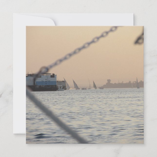 Cartão Rio Nile Sunset Flat Greeting Card (Frente)