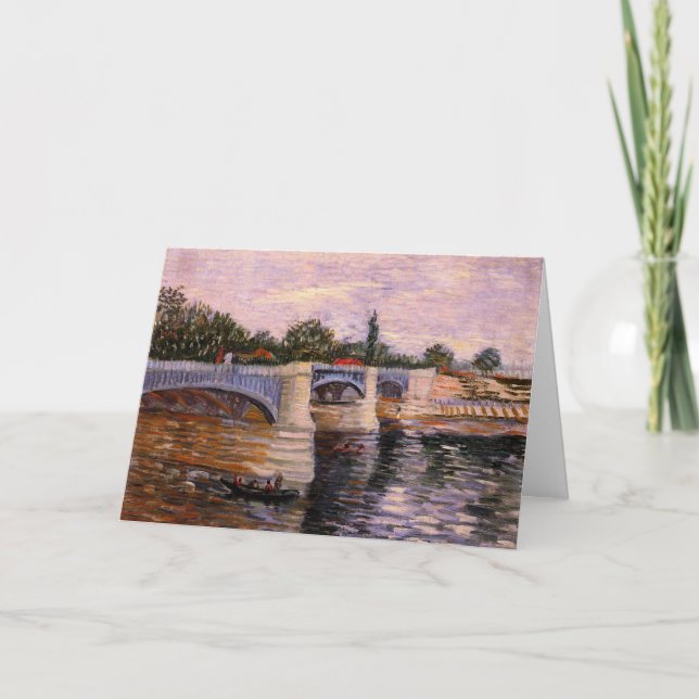Cartão Rio Van Gogh Seine com Pont del Grande Jette (Frente)