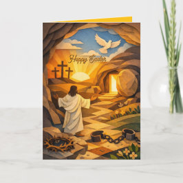 Cartão Risen Jesus Empty Tomb 3D Papercut Easter Card