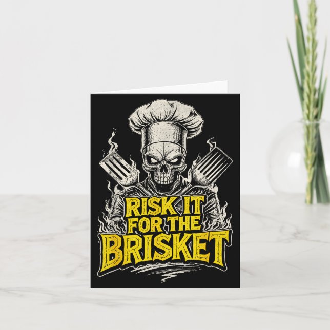 Cartão Risk It For The Brisket Funny Bbq Lovers Grill Smo (Frente)