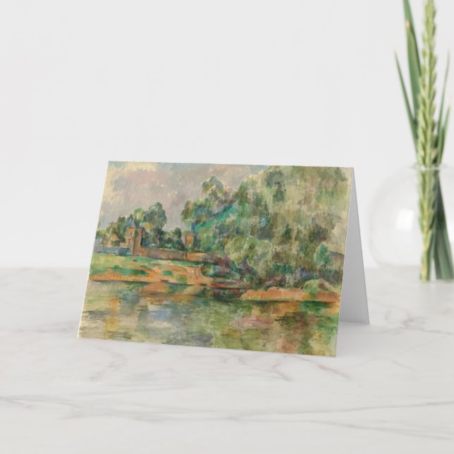 Cartão Riverbank by Cezanne Blank Greeting Card (Frente)
