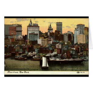 Cartão Riverfront Nova Iorque Vintage c1905