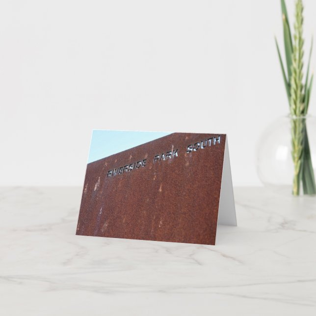 Cartão Riverside Park Sinal Rusty Nova Iorque NYC (Frente)