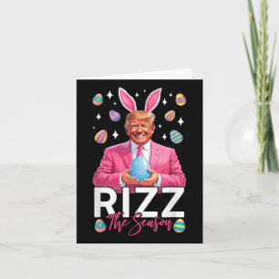 Cartão Rizz A Época Engraçada Trump Bunny Ouve Páscoa