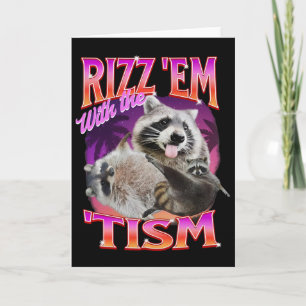 Cartão Rizz Em Com O Tism Meme Guaxinim Autista Engraçado