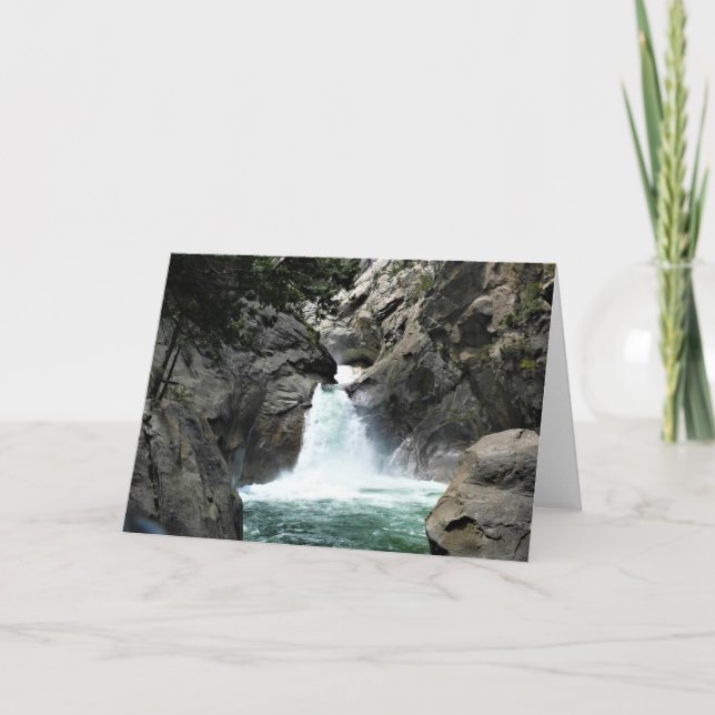 Cartão Roaring River Falls, King's Canyon, CA (Frente)