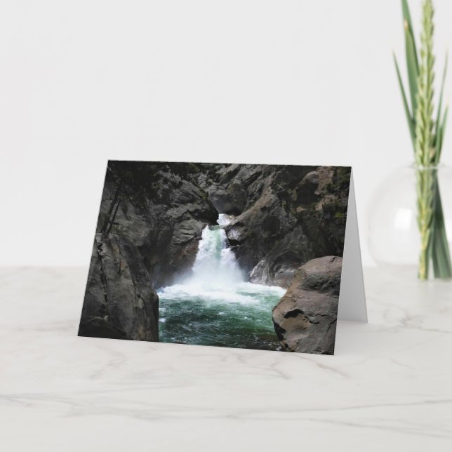 Cartão Roaring River Falls, King's Canyon, CA (Frente)