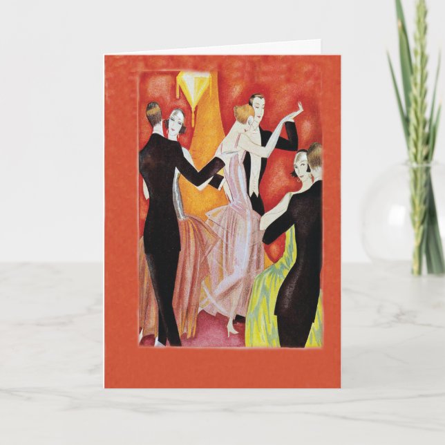 Cartão Roaring Twenties Dancing Couples (Frente)