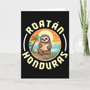 Cartão Roatan Honduras Férias Preguiça Praia Verão Homens