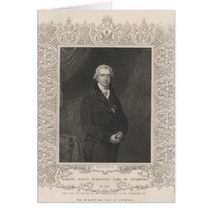 Cartão Robert Banks Jenkinson, segundo Earl de Liverpool