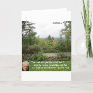 Cartão Robert Frost Wisdom Quote "Road Less Traveled"