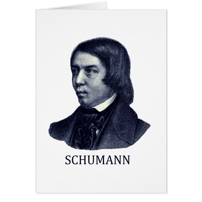 Cartão Robert Schumann, azul (Frente)