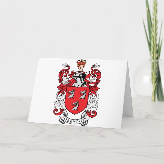 Cartão Robertson Family Coat of Arms (Frente)