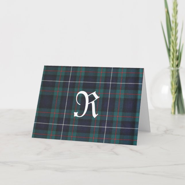 Cartão Robertson Modern Hunting Tartan Note Card (Frente)